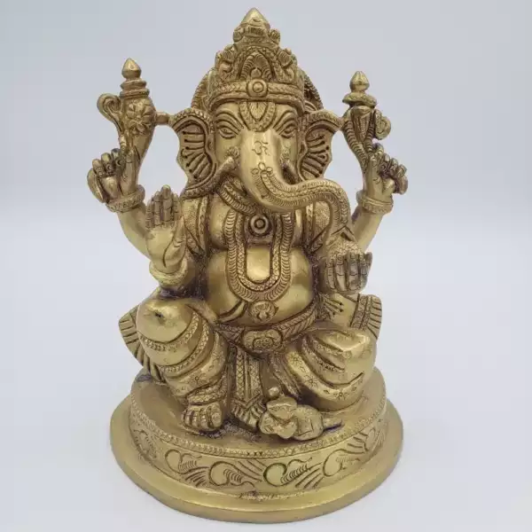 BRASS MURTI GANESH 8"x5"
